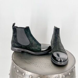 Black Nursace Suede Booties